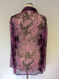 SPIRITO DI ARTIGIANO PINK & PURPLE FLORAL PRINT SILK BLOUSE SIZE 20
