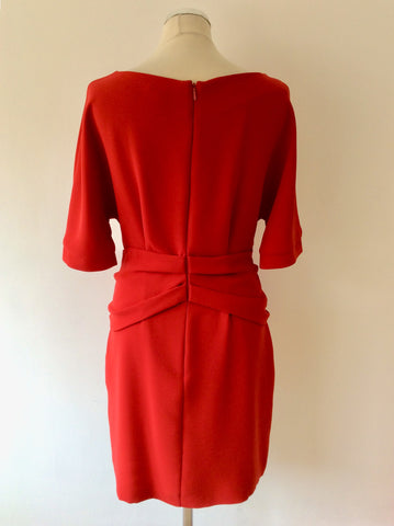 WHISTLES RED SHORT SLEEVE TIE FRONT DRESS SIZE 12