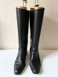HOBBS BLACK LEATHER KNEE LENGTH BOOTS SIZE 5.5/38.5