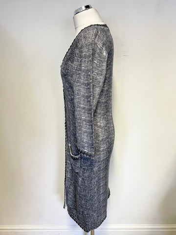 PHASE EIGHT GREY MARL LONG CARDIGAN SIZE 14