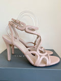 MINT VELVET ALI NUDE LEATHER STRAPPY HEEL SANDALS SIZE 8/41