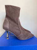 BRAND NEW IN BOX STUART WEITZMAN TAUPE SUEDE & GOLD HEEL ANKLE BOOTS SIZE 6/39