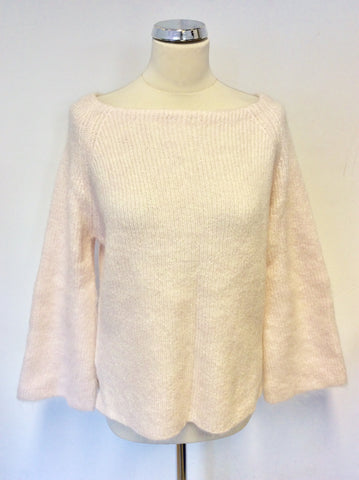 MINT VELVET PALE PINK WIDE BOAT NECKLINE JUMPER SIZE 14