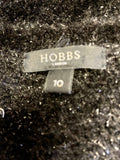 HOBBS BLACK SHIMMER KNIT 3/4 SLEEVE DRESS SIZE 10