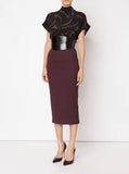 BRAND NEW BY MALENE BIRGER ZIKAS PLUM FINE WOOL BLEND SKIRT SIZE 36 UK 8