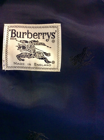 BURBERRYS DARK BLUE DOUBLE BREASTED WOOL BLAZER JACKET SIZE 8 REG