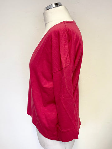 PURE COLLECTION DARK PINK V NECKLINE 3/4 SLEEVE TOP SIZE 10