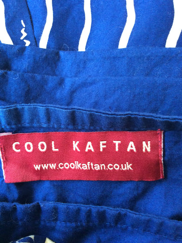 COOL KAFTAN BLUE PRINT LONG COTTON KAFTAN ONE SIZE