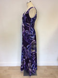 KALIKO PURPLE FLORAL PRINT MAXI DRESS SIZE 12