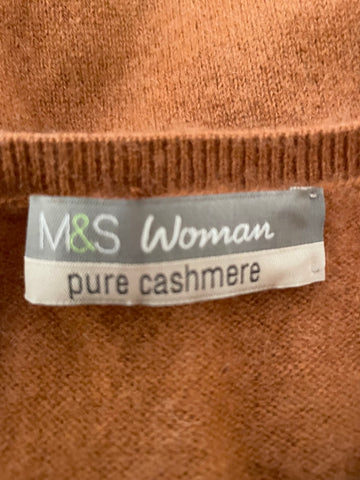 MARKS & SPENCER WOMAN 100% PURE CASHMERE COPPER JUMPER SIZE 10