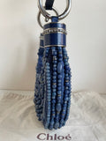 VINTAGE CHLOE 2002 BLUE BEADED CRESCENT SPECIAL OCCASION / EVENING BAG
