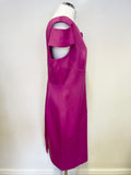 BRAND NEW TED BAKER ASPYN FUCHIA PINK ASYMMETRIC NECKLINE PENCIL DRESS SIZE 5 UK 16