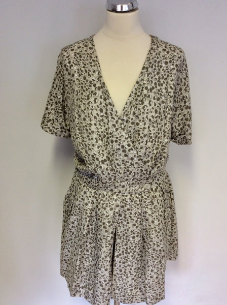 SMART REISS BEIGE PRINT SHORTS PLAYSUIT SIZE 10