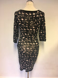 BRAND NEW PHASE EIGHT BLACK & PINK KNIT WRAP DRESS SIZE 10