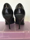 MIU MIU BLACK LEATHER STILETTO HEELS SIZE 6.5 / 39.5