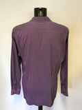 TED BAKER PURPLE,BLACK & GREY STRIPE SHIRT SIZE 6 UK L