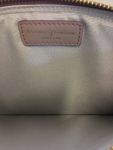 BRAND NEW IN BOX ASPINAL LEATHER ESSENTIAL FLAT POUCH/CLUTCH IN LILAC CROC