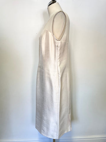 JACQUES VERT IVORY EMBELLISHED SLEEVELESS SPECIAL OCCASION DRESS SIZE 16