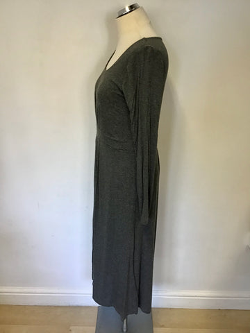 PURE COLLECTION GREY LONG SLEEVE STRETCH JERSEY DRESS SIZE 14