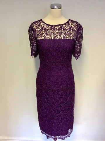BRAND NEW GINA BACCONI PURPLE LACE SPECIAL OCCASION DRESS SIZE 10