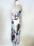 COAST IVORY,PINK & BLUE FLORAL PRINT SLEEVELESS SPECIAL OCCASION  PENCIL DRESS SIZE 10