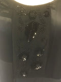 JIGSAW BLACK SILK BEADED,EMBROIDERED & SEQUIN EMBELLISHED SHIFT DRESS SIZE 12