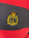 RALPH LAUREN NAVY & RED STRIPE ZIP NECK JUMPER SIZE L
