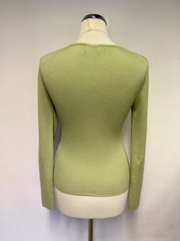 HOBBS LIGHT GREEN SILK & WOOL BLEND JUMPER SIZE 10