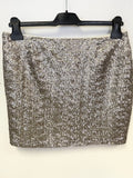 GAP PEWTER SEQUINNED STRAIGHT MINI SKIRT SIZE 4 UK 8/10