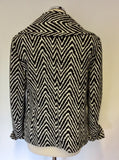 OSCAR B BLACK & IVORY PRINT JACKET SIZE 12