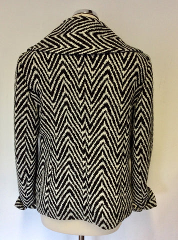 OSCAR B BLACK & IVORY PRINT JACKET SIZE 12