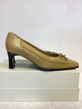 VAN DAL CAMEL LEATHER BOW TRIM COURT SHOES SIZE 5/38