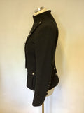 TWENTY8TWELVE BLACK WOOL BLEND TURPIN JACKET SIZE 10