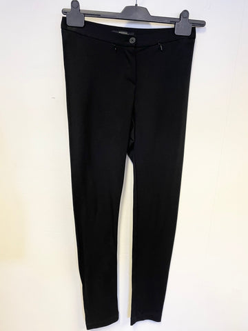 MAX MARA WEEKEND BLACK SKINNY LEG TROUSERS SIZE S