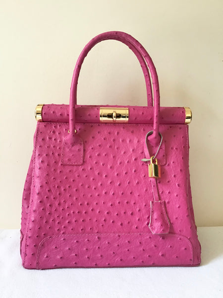 BRAND NEW BORSE IN PELLE FUCHIA PINK LEATHER TOTE BAG
