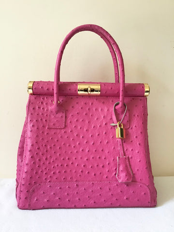 BRAND NEW BORSE IN PELLE FUCHIA PINK LEATHER TOTE BAG
