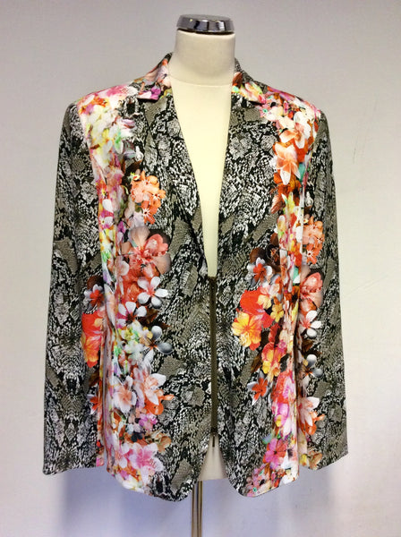 BRAND NEW STEILMANN SNAKESKIN & FLORAL PRINT ZIP UP JACKET SIZE 18