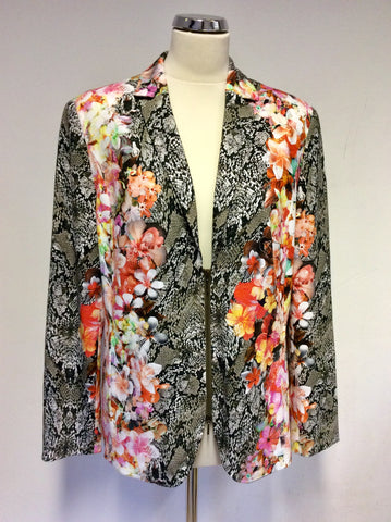 BRAND NEW STEILMANN SNAKESKIN & FLORAL PRINT ZIP UP JACKET SIZE 18