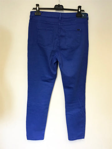 ARMANI EXCHANGE BLUE SUPPER SKINNY CROPPED JEANS SIZE 30