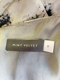 MINT VELVET GREY & NAVY BLUE PRINT SLEEVELESS DRESS SIZE 8