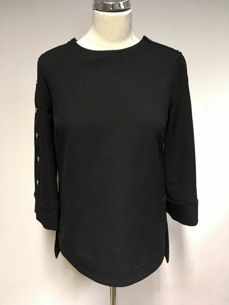PHASE EIGHT BLACK STUDDED TUNIC TOP SIZE 10
