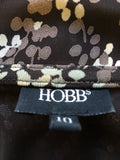 HOBBS BROWN PRINT 3/4 SLEEVE WRAP DRESS SIZE 10