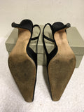 HOBBS BLACK SATIN SLINGBACK HEELS SIZE 7/40