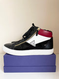 GUESS BLACK,WHITE & RED TRIM HIGH TOP TRAINERS SIZE 11/ 45