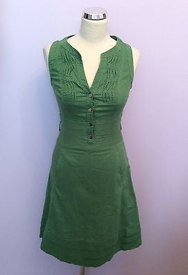 Karen Millen Green Spotted Sleeveless Dress Size 8 - Whispers Dress Agency - Womens Dresses - 1
