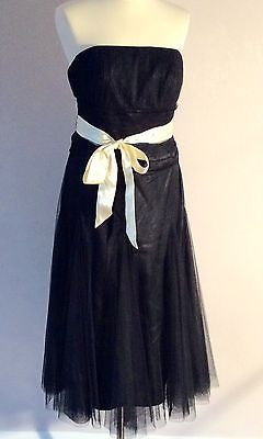Monsoon Black Strapless Net Overlay Occasion Dress Size 14 - Whispers Dress Agency - Womens Special Occasion - 1