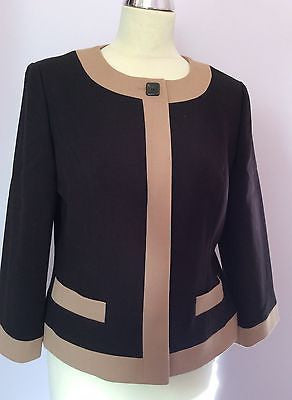 Brand New With Tags Country Casuals Black & Camel Trim Box Jacket Size 12 - Whispers Dress Agency - Sold - 1