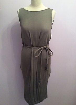 Brand New With Tags Marccain Light Brown Scoop Neck Stretch Dress Size 8/10 - Whispers Dress Agency - Womens Dresses - 1