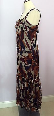 Jigsaw Autumn Shades Long Silk Maxi Dress Size 10 - Whispers Dress Agency - Womens Dresses - 3