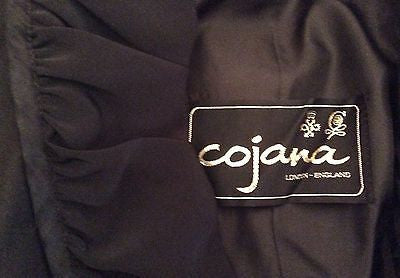 Cojana Black Pleated Satin Edge Trim Collar Wool Jacket Size 14 - Whispers Dress Agency - Womens Coats & Jackets - 3